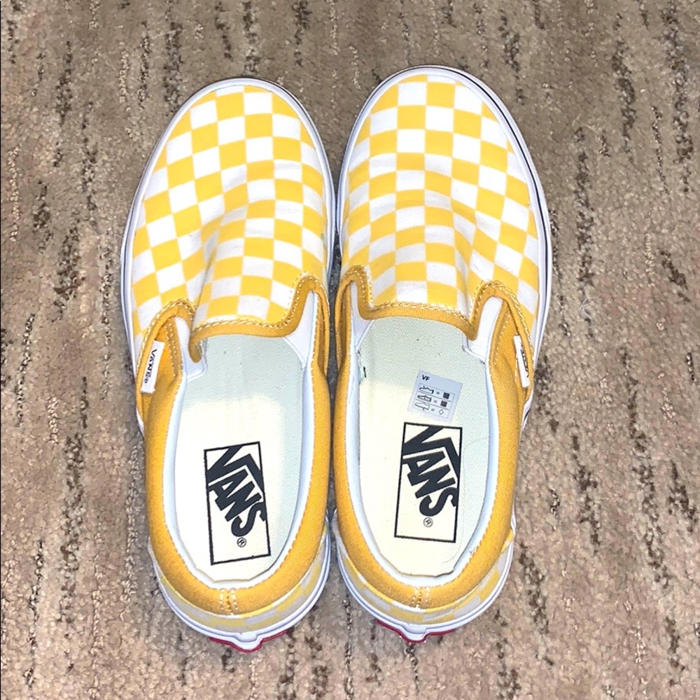 Yellow checkered Vans